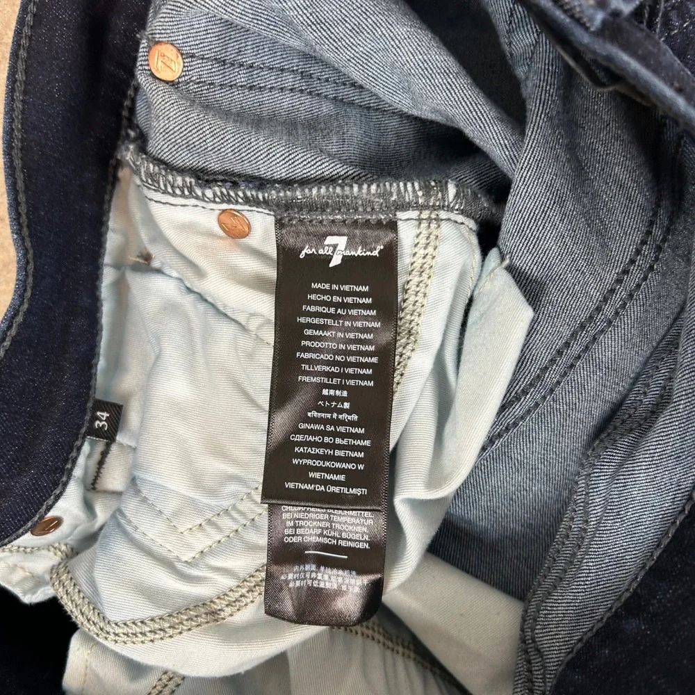 7 For All Mankind Jeans Men 34 Dark Blue Slim Fit Indigo Denim
